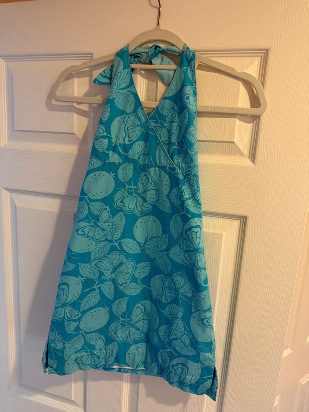 Lilly Pulitzer Turquoise Blue Floral Halter Dress